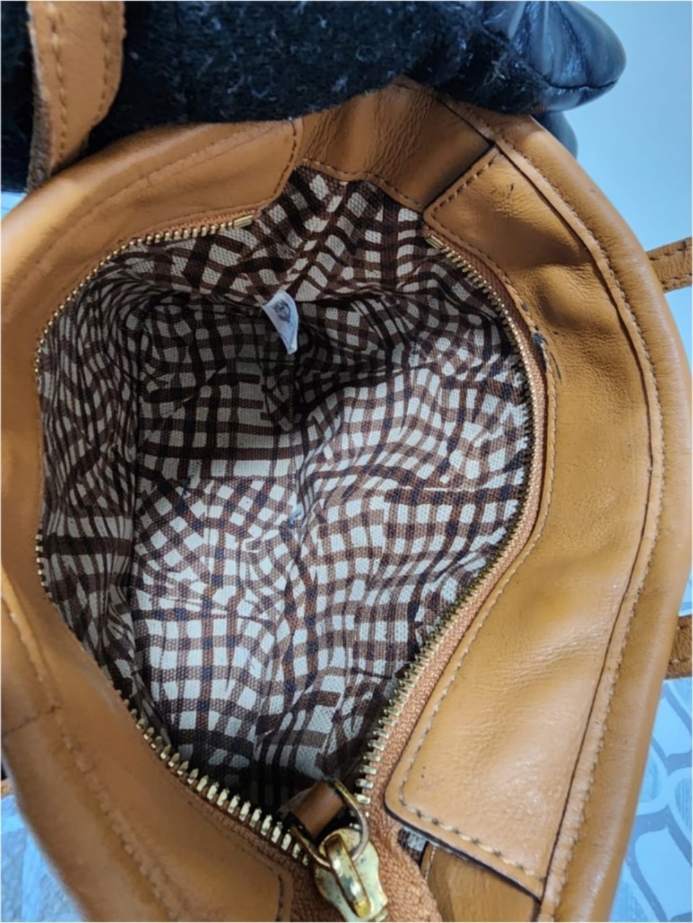 Authentic MCM Small Monogram Top Handle Bag Brown - Picture 11 of 13